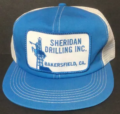 Vtg Sheridan Oil Drilling Bakersfield CA Snapback Mesh Trucker Hat 80's 934A • $49.95