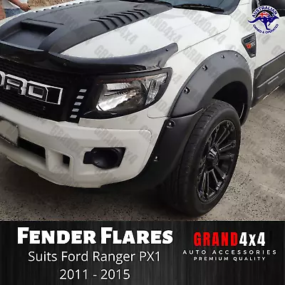 Black Fender Flares FRONT ONLY Guard Cover To Suit Ford Ranger PX1 2011 - 2015 • $239