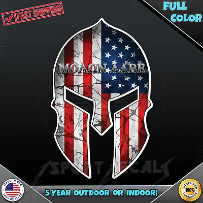 SPARTAN HELMET USA FLAG MOLON LABE 2nd Amendment Car PC VINYL DECAL STICKER 035 • $4.29