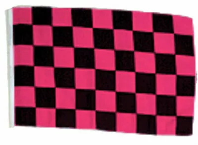 12x18 12 X18  Black And Pink Checkered Race Sleeve Flag Boat Car Garden • $6.44