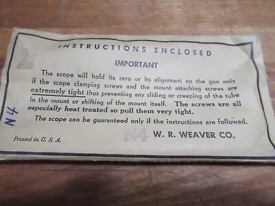Vintage Weaver Type N4 Scope Mount • $19.99