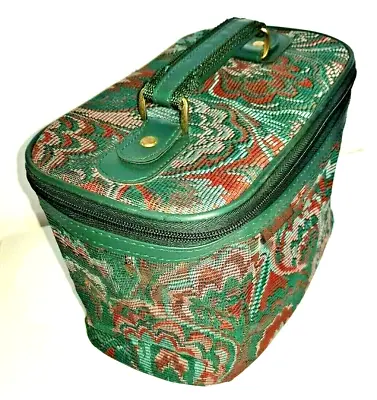 Vintage 80s Tapestry Carpet Vanity Travel Case Bag     • £14.99