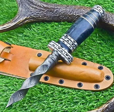 Custom Hand Forged Damascus Steel Bowie Knife Hunting Knife Kris Dagger 411 • $10