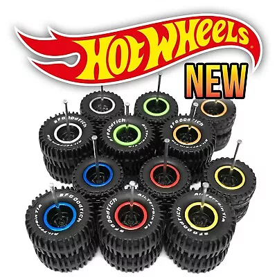 1/64 Scale 5 SPOKE DEEP DISH OFFROAD Real Rider Wheels Rim Tires Set Hot Wheel • $3.99