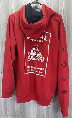 Hurley X Carhartt Loyal To The Sea Heavyweight Pullover Hoodie Mens Red Size S • $19.99