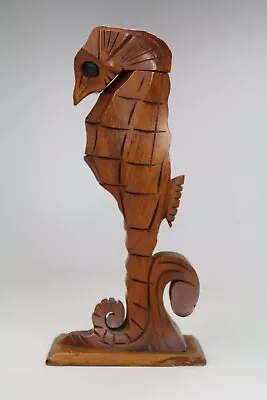 Vintage Hawaii Hawaiian Milo Wood Hand Carved Sculpture Seahorse Perfume Bottle • $80
