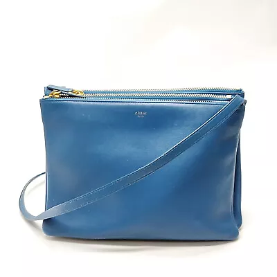 CELINE Crossbody Bag  Blue Leather 3050638 • $11.50