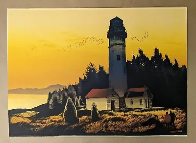 Elton Bennett Serigraph Print Grays Harbor Lighthouse Art 16.5” X 22.75” • $299.99