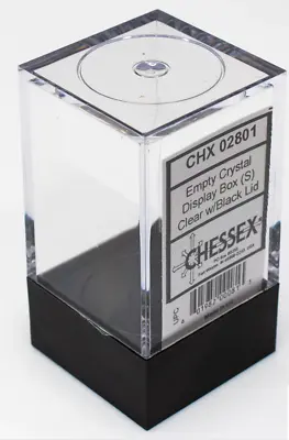 Chessex Small Display Box Clear W/ Black Lid - Holds Dice Mini Figures 1x1x2 • $1.69