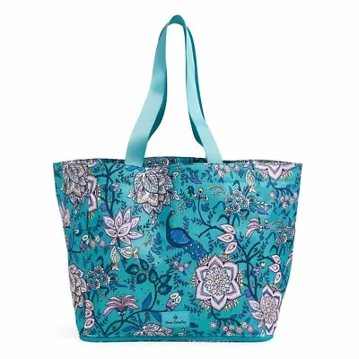 NWT Vera Bradley Lighten Up Deluxe Family Tote Large Peacock Garden Shoulder Bag • $58.99