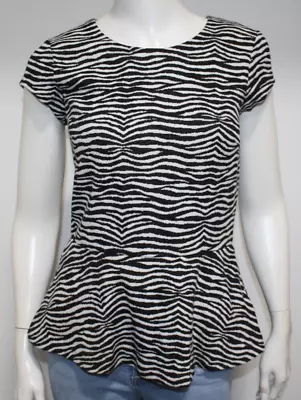 Michael Kors Short Sleeve Zebra Print Shirt Womens Size S • $12