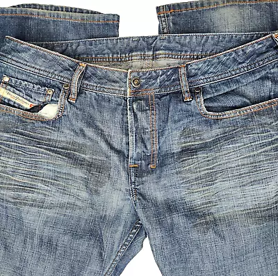Diesel Zathan Selvedge Denim Men Jeans Button Fly Measures 36x30 • $44.95
