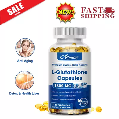 120 Pills L-Glutathione Capsules 1800MG Natural Anti-Aging Skin Whitening Pills • $13.53