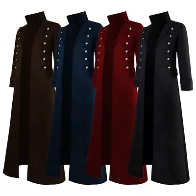 Mens Gothic Steampunk Vintage Jacket Medieval Renaissance Victorian Frock Coat • $34.70