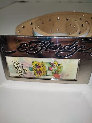 Vintage Ed Hardy White Belt Skulls Spider Webs • $35