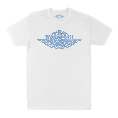 Air Jordan 1 UNC Toe T Shirt - White/UNC Blue - Retro Wings Logo • $17.99
