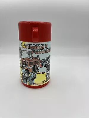 Vintage Transformers Aladdin Thermos 1984 Robots Cartoon Lunchbox Accessory  • $25