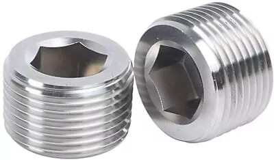 2 Pcs Stainless Steel Internal Hex Socket Pipe Plug 1  NPT Male Threaded Fitting • $19.99