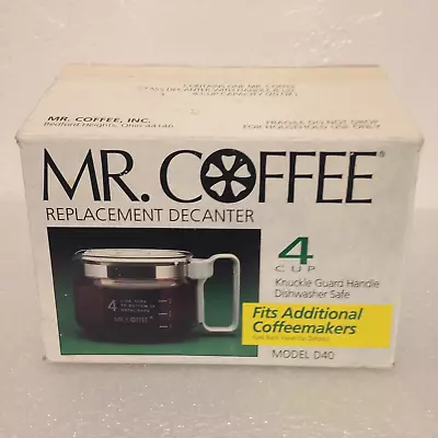 Mr Coffee 4 Cup D40 Replacement Carafe Decanter Pot White NEW In Box • $17.95