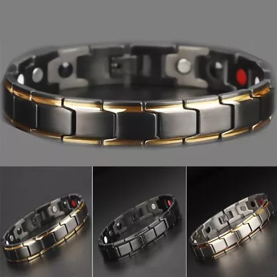 Magnetic Bracelet Therapy Weight Loss Arthritis Health Pain Relief For Men Boy • £4.29