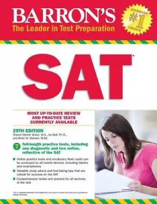 Barron's SAT 29th Edition - Paperback By Weiner Green M.A. Sharon - ACCEPTABLE • $4.96