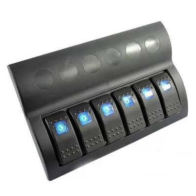 6 Gang Marine Boat Rocker Switch Panel Circuit Breaker Led Indicator • $42.99