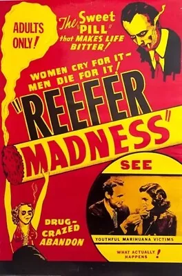 Reefer Madness Vintage Novelty Movie Poster 24  X 36  • $9.98