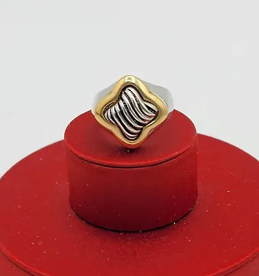 Vintage Size 8 Ring Star Ribbed Medieval Design High-end Fashion Jewelry 2-Tone  • $49.99