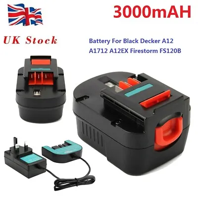 12V 3500mAh Ni-MH Battery For Black Decker A1712 A12 HPB12 A12E A12-XJ A12EX • £16.90