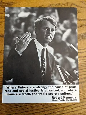 1968 Campaign Poster Indiana Primary Rfk Robert Bobby Kennedy Union Rare Vtg • $10.26
