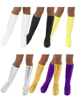 £13.49 • Buy 60s 70s PVC Gogo Boot Covers Knee High Ladies Fancy Dress Accessory