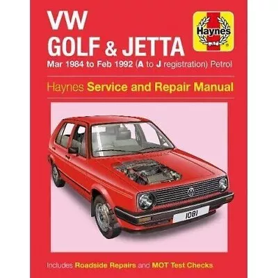 Hardback VW Golf MK2 Jetta Haynes Service And Repair Manual Mot 1081 Volkswagen • $20.19
