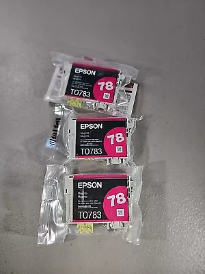 Set Of 3 NEW Sealed Genuine Epson 78 Magenta Ink Cartridge T0783 • $19.99