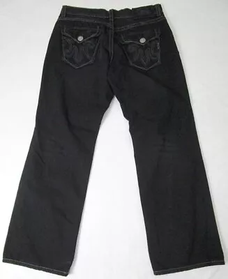 Vtg MEK New Oxaca Black Button-Fly Jeans Size 40 X 33.5 • $39.99