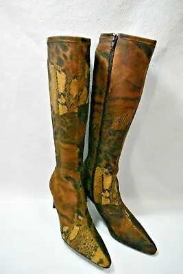 Amanda Smith Boots Tall High Heels Safari Stretch Size 8 Women's New  • $69.99