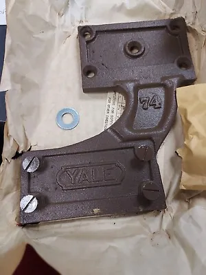 Vintage Yale Door Closer Bracket Brass Cast Iron Yale 74 Industrial • $50
