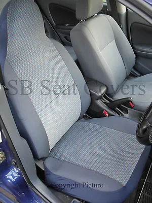 I - TO FIT A BMW I8 CAR SEAT COVERS CHEVRON BLUE FABRIC 2 FRONTS • £39.99