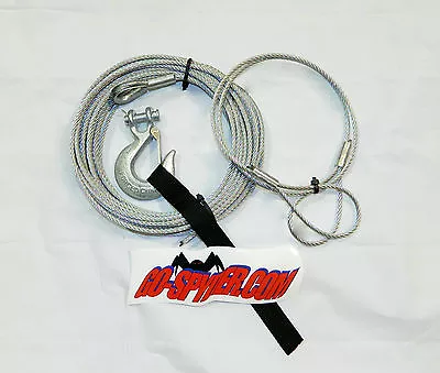 ATV Winch Cable 3/16  X 50' With Hook Tether & Decal • $24.55