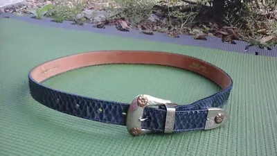 MAX LANG Huston Texas  Genuine Python   German Silver Womens Belt  • $129.99