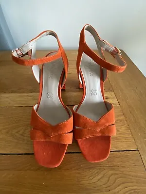 BNWT - M&S Footglove ORANGE FLAME HEEL  Shoes Sandals Size 3 RRP £45 • £29.99