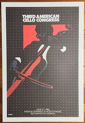 1986 Milton Glaser Mohawk Graphics Collection Poster American Cello Congress • $300