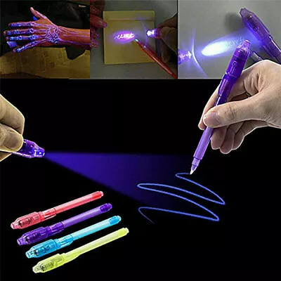 Rave Party  Top Secret  Message Invisible Ink Pen & UV Decoder Light (7 Pens ) • $14.88