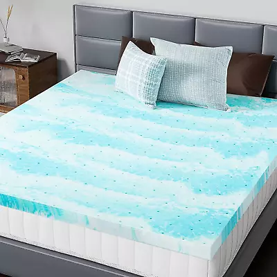 Memory Foam Mattress Topper 2 - Thick Gel Infused Bed Toppers For Full Size Bed • $50.06