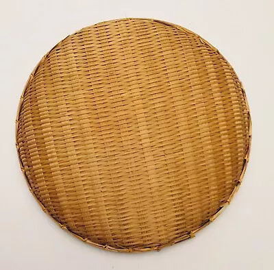 VTG Winnowing Basket Bowl Wicker Domed Round Bamboo Basket Boho Decor 11 X 1  • $19.99