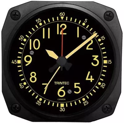 Trintec Aviation Desk Top Travel Alarm Clock Aircraft Vintage Cockpit Style Face • $48.99