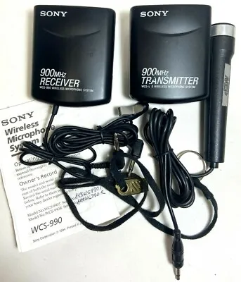 £40.91 • Buy SONY WCS-990 900MHz Wireless Microphone System Transmitter & Receiver W/ MEP Mic