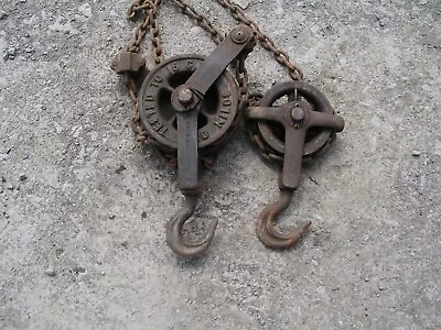 Vintage Chain Lifting Block And Tackle 10cwt 500kg Made By Youngs Dated 1943 • £325