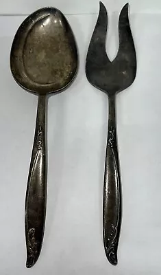 Vintage Holmes & Edwards  Deep Silver  IS Deep Casserole Spoon Fork Serving Set • $9.99