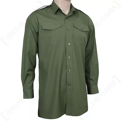 Original British Army Olive Field Shirt - Top Military Soldier Army Green Mens • £14.95