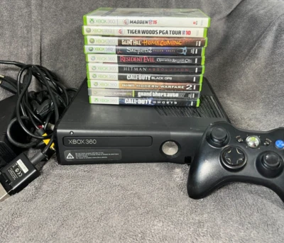 $99.99 • Buy Microsoft Xbox 360 S 250GB System Console Bundle 10 Games Tested & Works